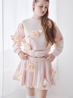 Many rose sweat balloon skirt ピンク size:M model:173cm ALINA