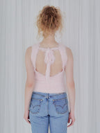 Back open shaggy knit tank top ピンク size:M model:173cm Olesia