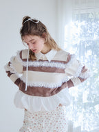 Balloon hem rugby shirt モカ size:M model:174cm KATERYNA