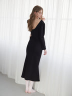 I miss you heart cut dress ブラック