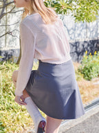 Hem flare mini skirt グレー size:M model:174cm KATERYNA