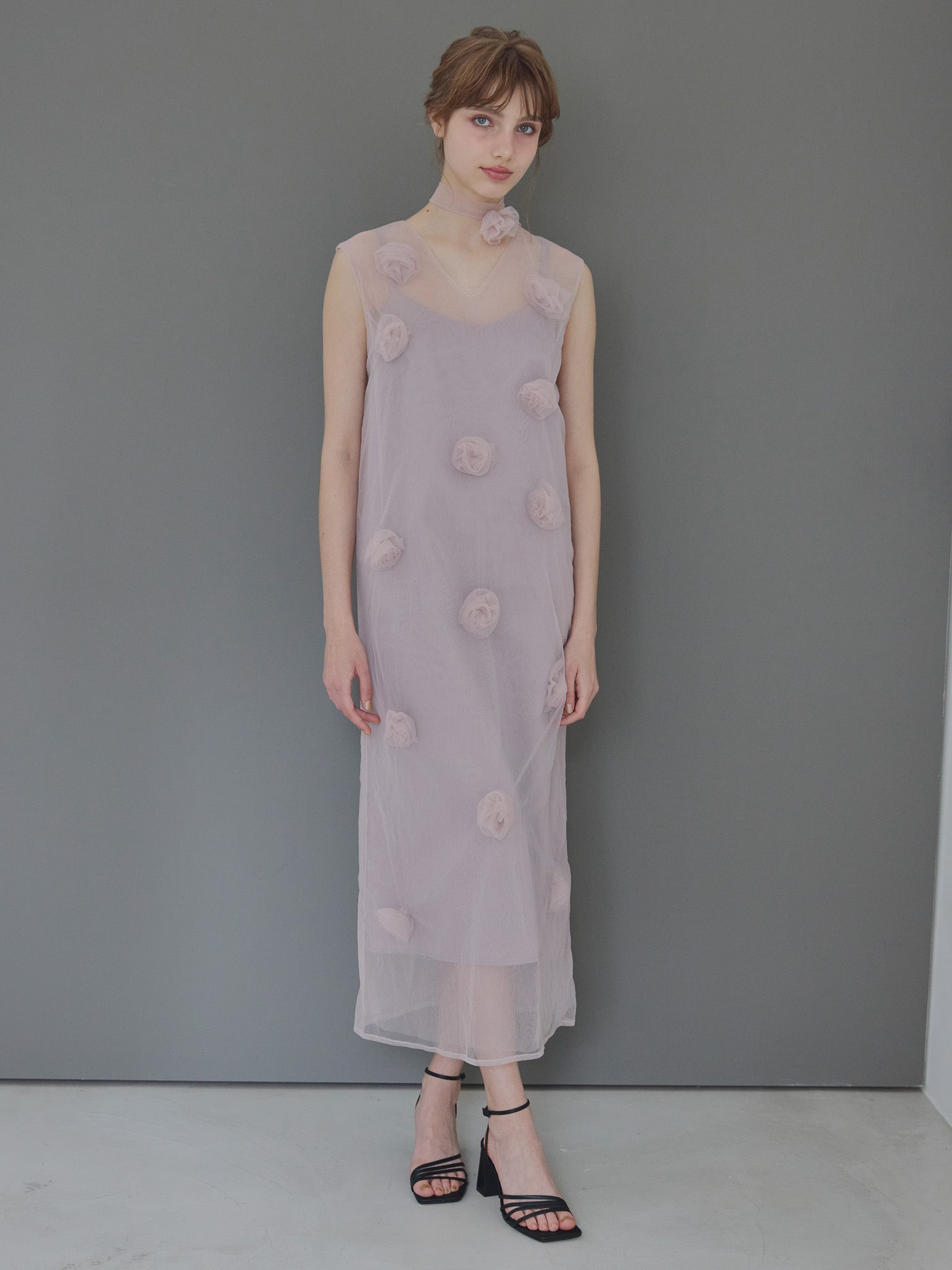Rose tulle dress ピンク size:M model:175cm MARTA
