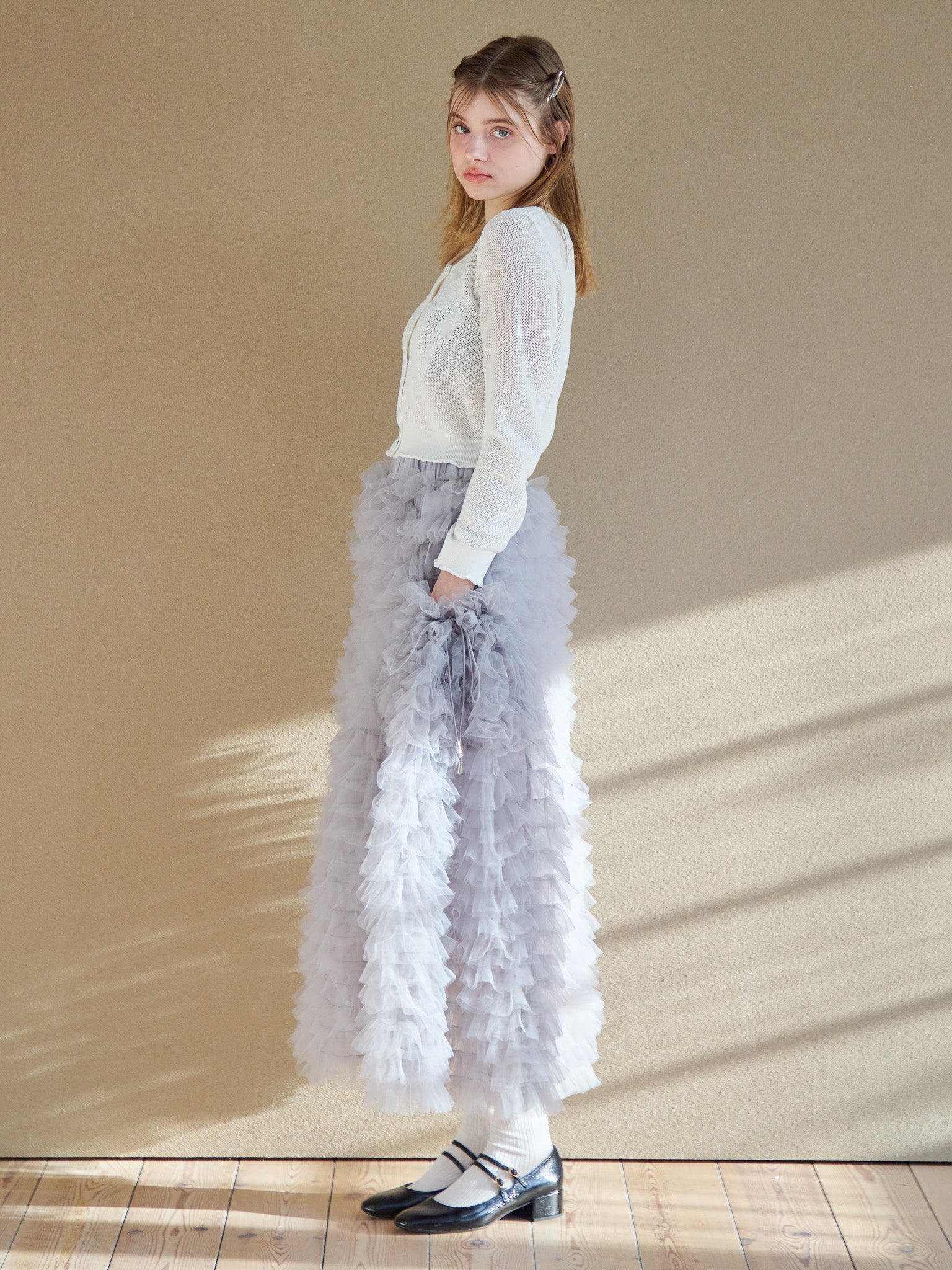 Tulip crochet cardigan ホワイト size:M model:174cm KATERYNA