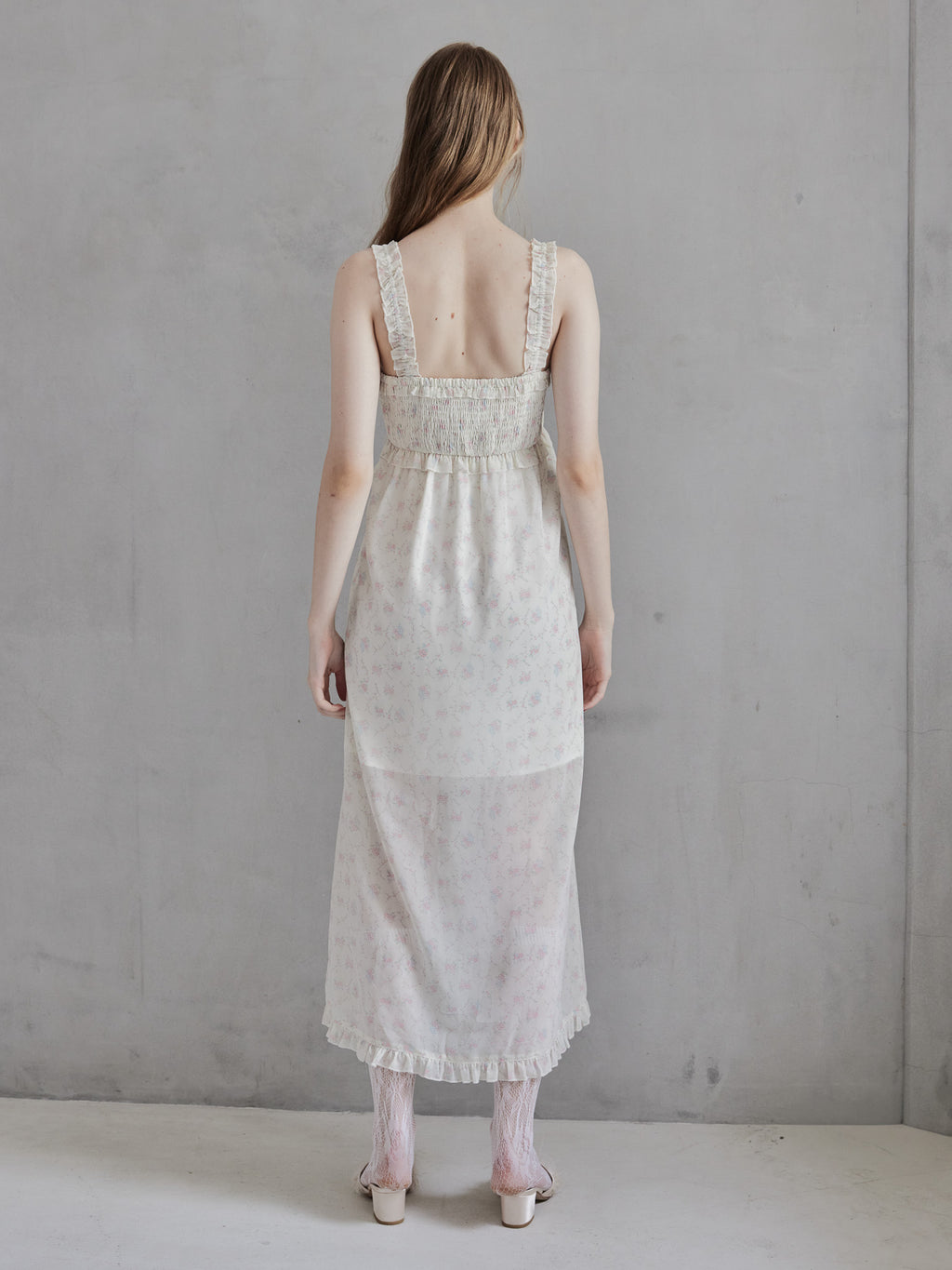 Frill slit cami dress ホワイト size:M model:173cm DASHA.G