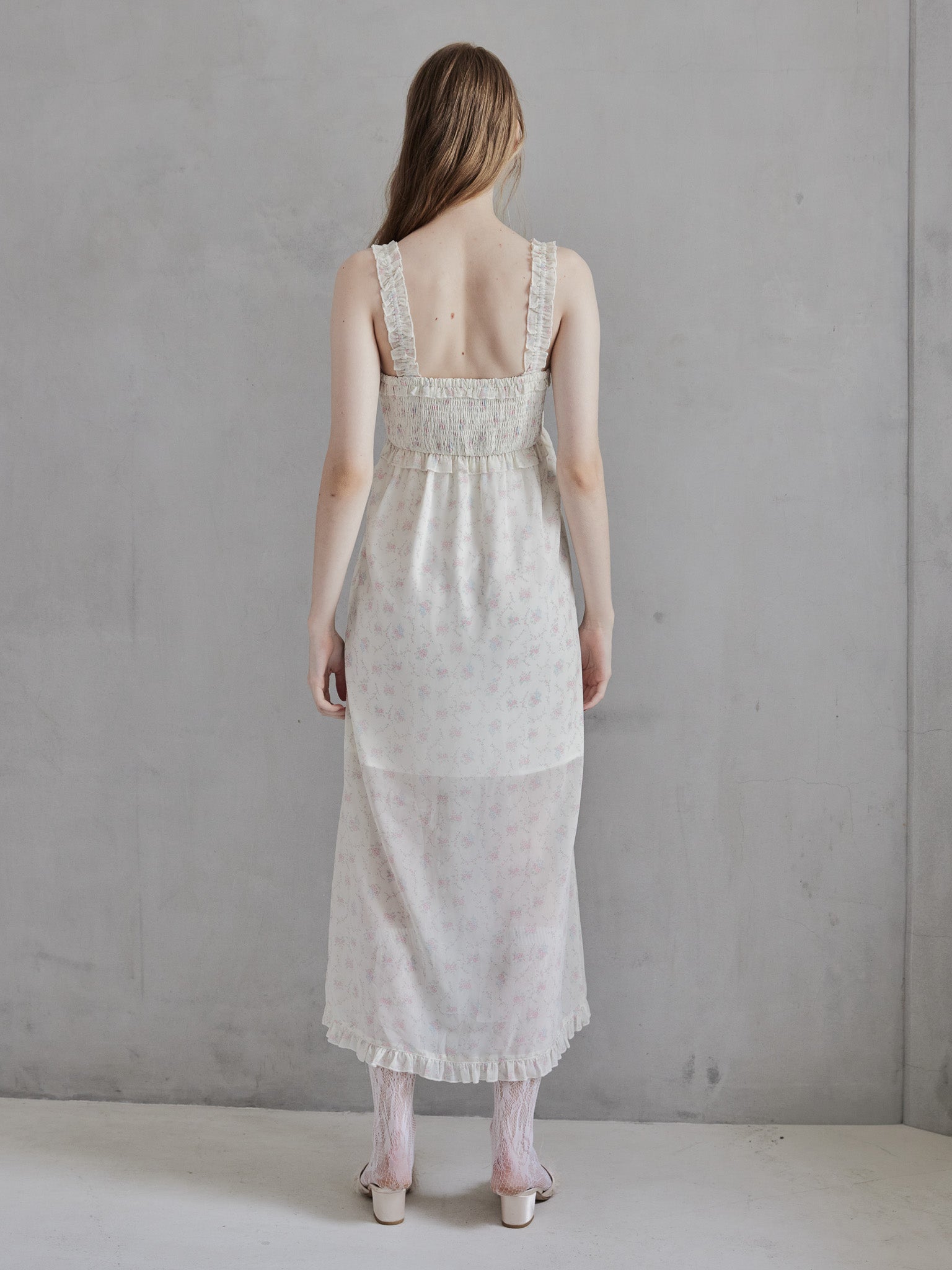 Frill slit cami dress ホワイト size:M model:173cm DASHA.G