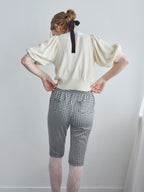 Gingham check sabrina stretch pants ブラック size:M model:171cm ANIUTA