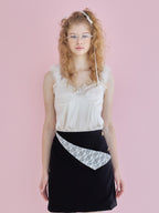 Fur shoulder satin camisole ホワイト size:M model:173cm Olesia