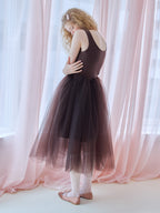 Volume tulle skirt tank dress ブラウン size:M model:173cm Olesia