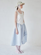 Rose satin docking rib dress ブルー size:M model:170cm ALICE
