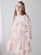 Many rose sweat top ピンク size:M model:173cm ALINA