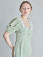 Decollete lace dress ミント size:M model:171cm ANIUTA