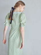 Decollete lace dress ミント size:M model:171cm ANIUTA