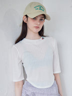Rose embroidery eyelet short top ホワイト size:M model:170cm ALICE