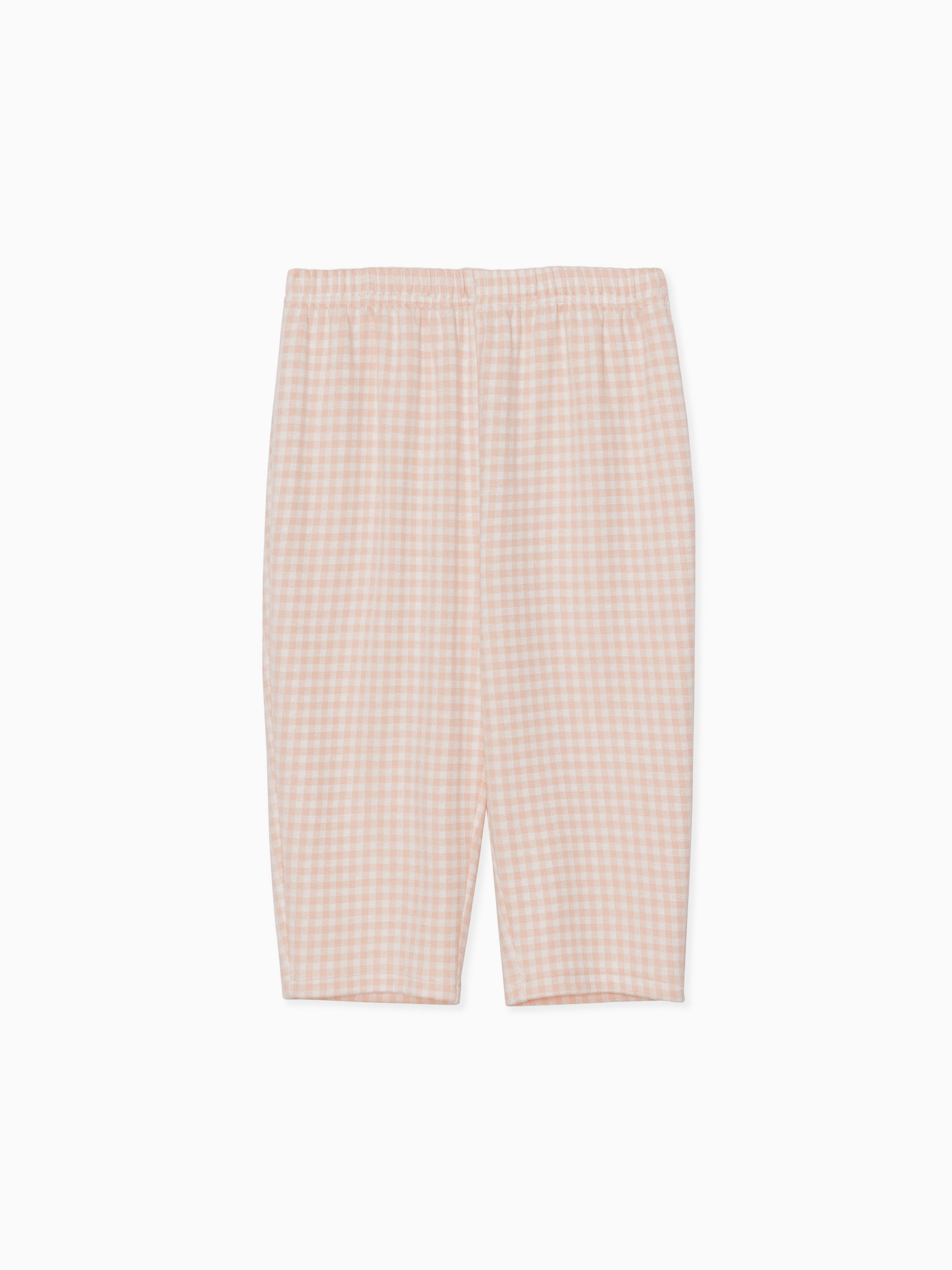 Gingham check sabrina stretch pants ピンク