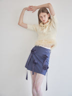 Rose mini skirt ブルー size:M model:174cm LERA