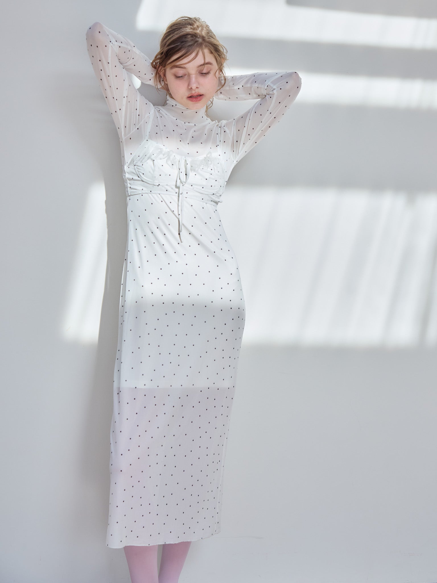 Tulle print dress & bra ホワイト size:M model:174cm KATERYNA