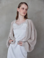 Many rose embroidery cardigan モカ size:M model:173cm ALINA