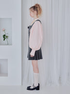 Rose pleated apron dress グレー size:M model:173cm Olesia