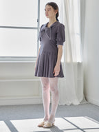 Low waist pleated mini dress グレー size:M model:171cm ANIUTA