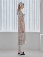 Rose gingham dress モカ size:M model:175cm MARTA