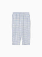 Gingham check sabrina stretch pants ブルー