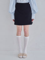 Lace lined mini skirt ブラック size:M model:173cm Olesia