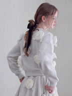 Many rose sweat top グレー size:M model:173cm ALINA
