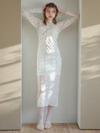 Tulle print dress & bra アイボリー size:M model:174cm KATERYNA