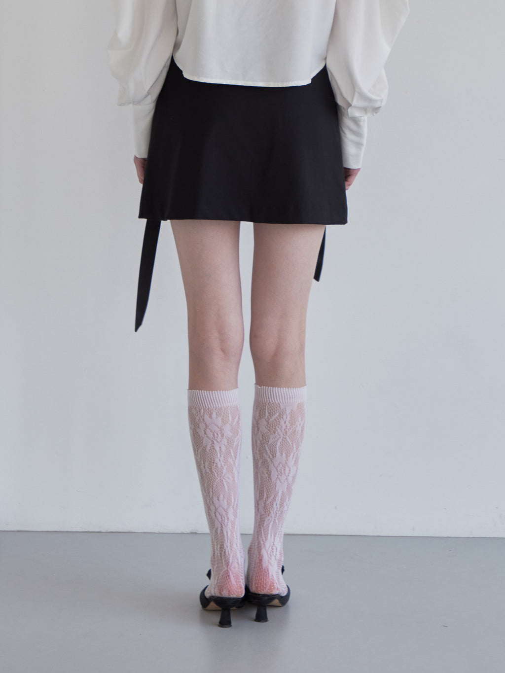 Rose mini skirt ブラック size:M model:174cm LERA