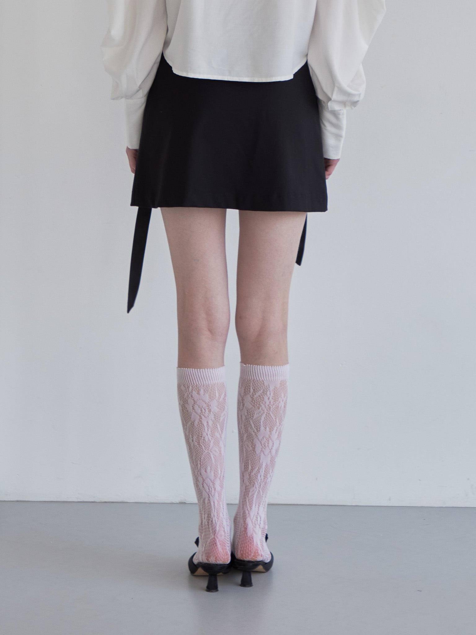 Rose mini skirt ブラック size:M model:174cm LERA