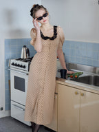 Decollete lace dress ベージュ size:M model:171cm ANIUTA