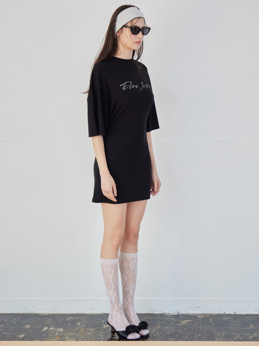 Logo T-shirt dress ブラック size:M model:172cm GINEVRA