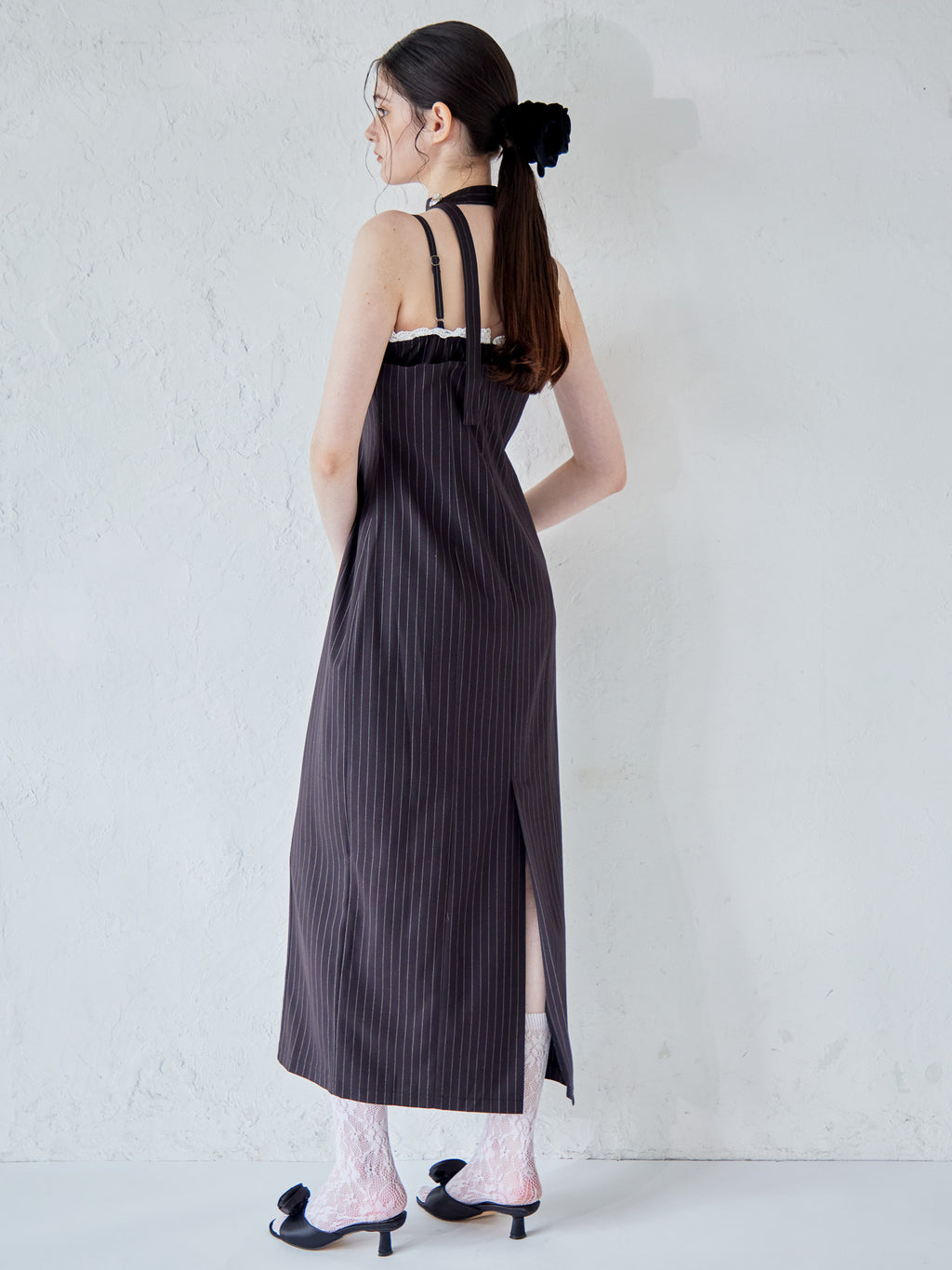 Stripe ribbon tight dress ブラック size:M model:170cm ALICE
