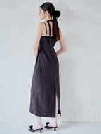 Stripe ribbon tight dress ブラック size:M model:170cm ALICE
