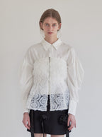 Tulle bare top & shirt set ホワイト size:M model:174cm LERA
