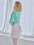 Many ribbon satin mini dress ピンク size:M model:173cm Olesia