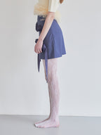 Rose mini skirt ブルー size:M model:174cm LERA