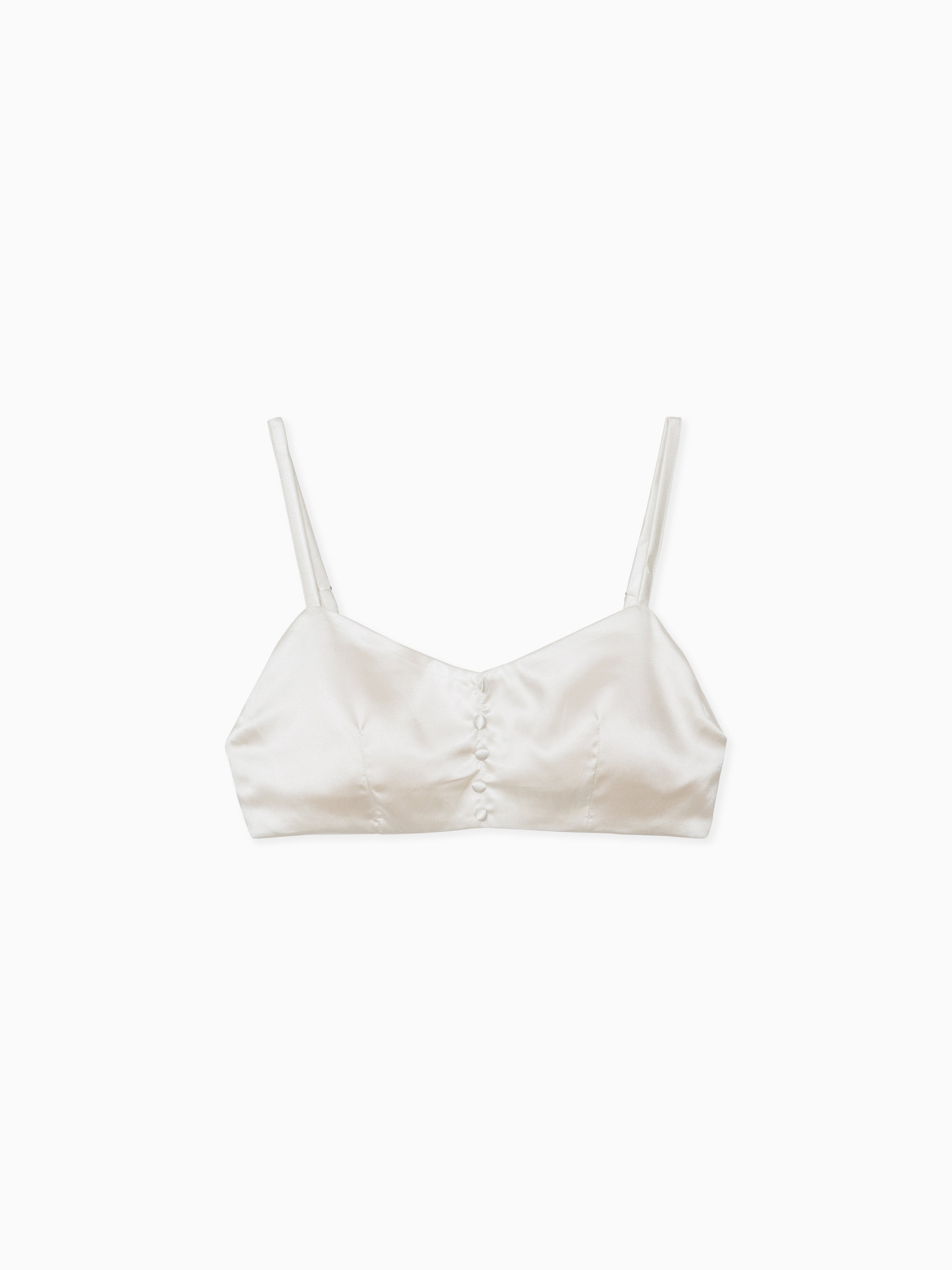 Satin bra top ホワイト