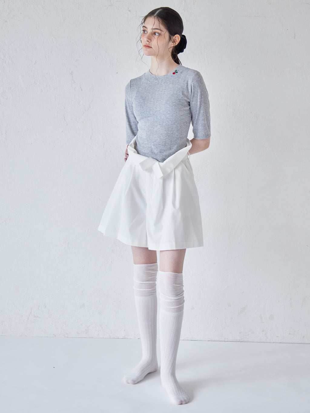 High waist volume short pants ホワイト size:M model:170cm ALICE