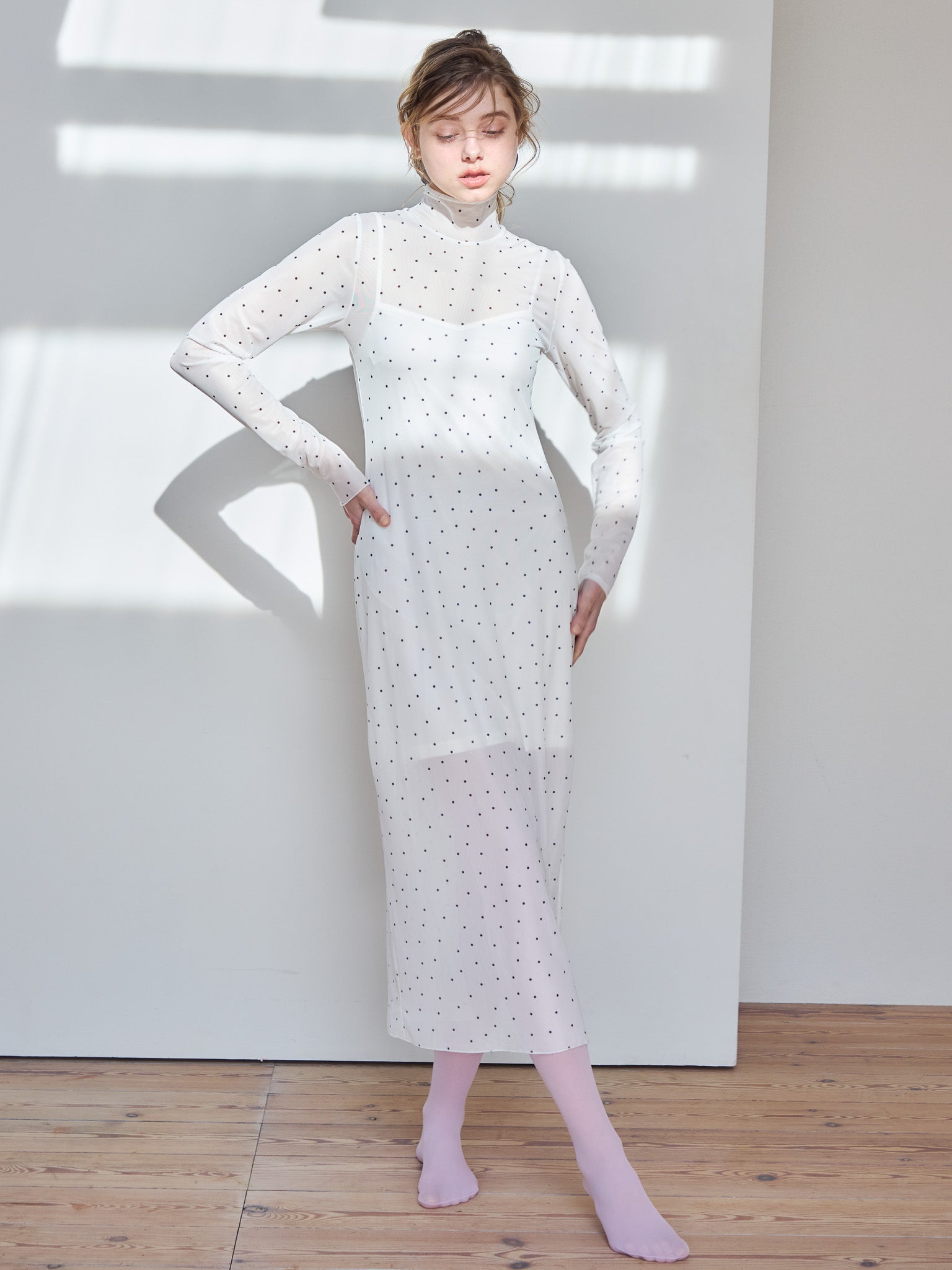 Tulle print dress & bra ホワイト size:M model:174cm KATERYNA
