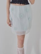 Rose tulle mini skirt ミント size:M model:175cm MARTA