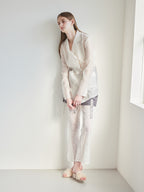 Ribbon sheer jacket アイボリー size:M model:174cm LERA