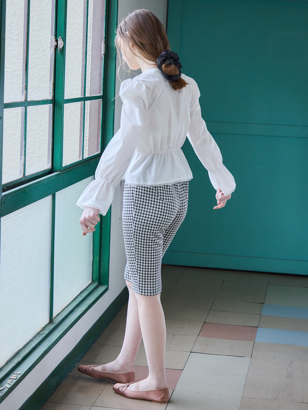 Front ribbon blouse ホワイト size:M model:171cm ANIUTA