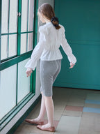 Front ribbon blouse ホワイト size:M model:171cm ANIUTA