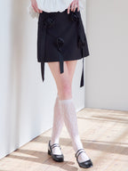 Rose mini skirt ブラック size:M model:174cm KATERYNA