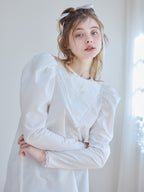 Tulip embroidered volume sleeve blouse ホワイト size:M model:174cm KATERYNA