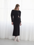 I miss you heart cut dress ブラック