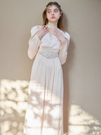 Tulip embroidered dress ピンクベージュ size:M model:174cm KATERYNA