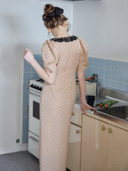 Decollete lace dress ベージュ size:M model:171cm ANIUTA
