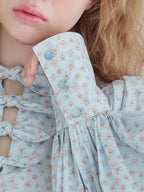 Many ribbon volume sleeve blouse ブルー size:M model:173cm Olesia